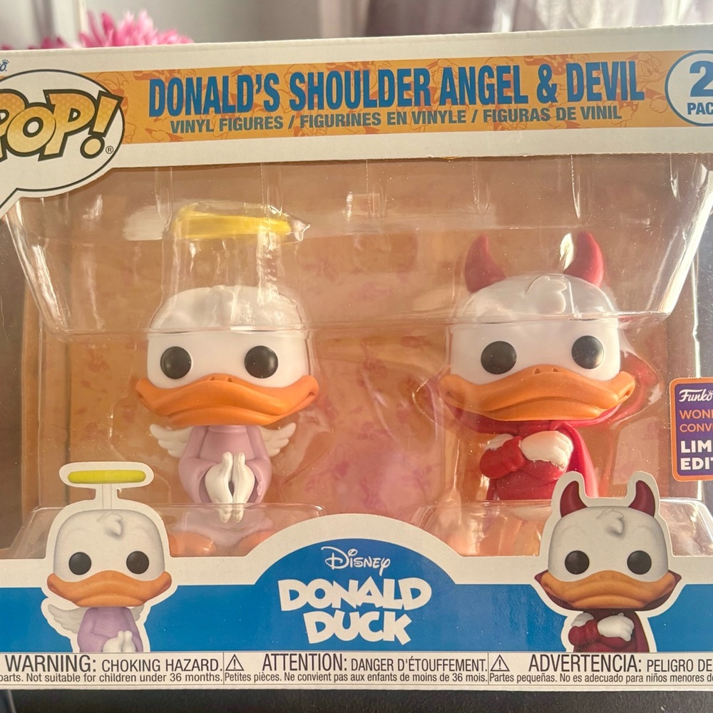 Funko Donald Duck Angel & Devil Figures - White, Red, Yellow